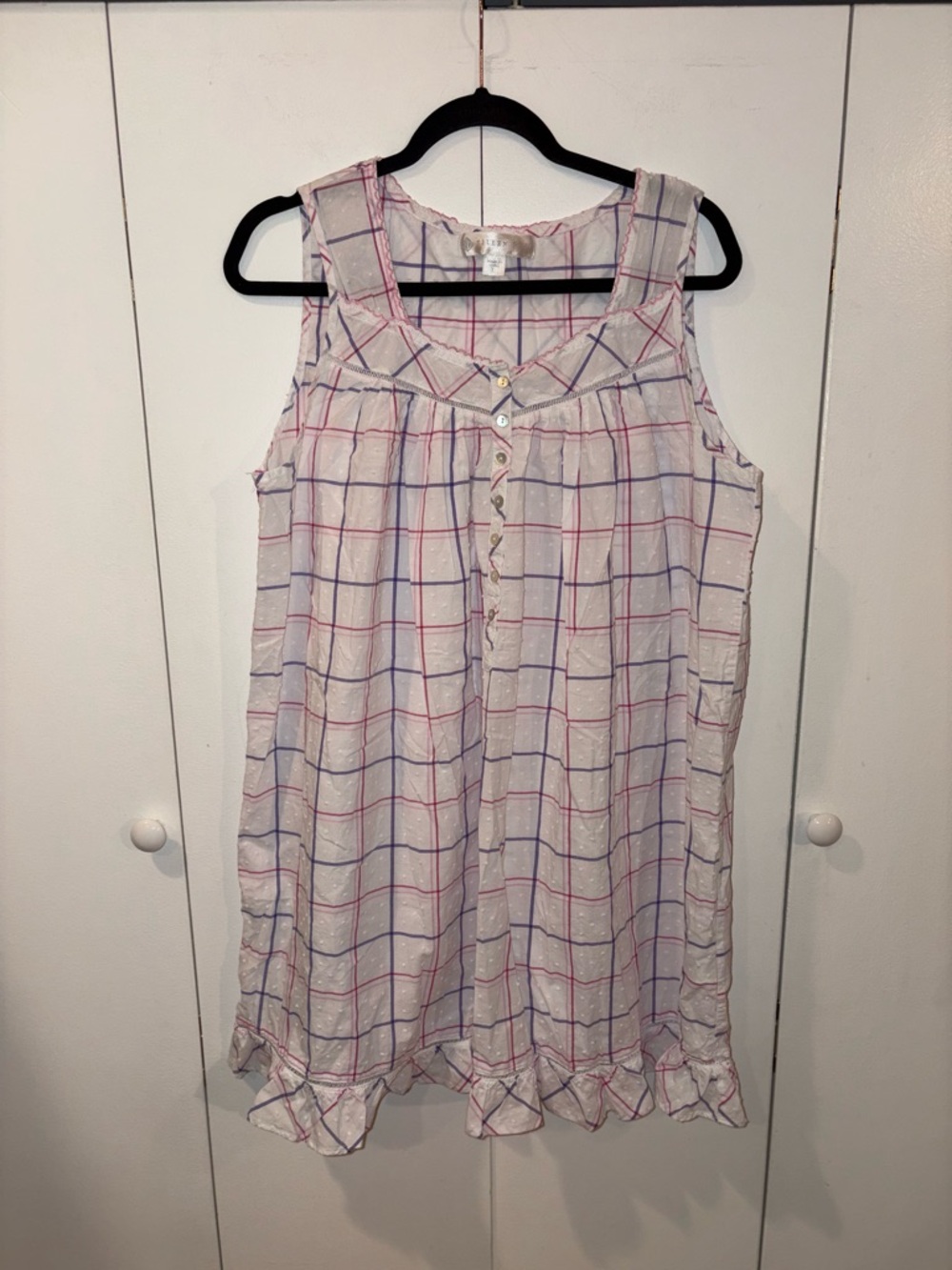 Eileen West Vintage Pink and Purple Nightgown Cottage Grandma Sleep Size  Large